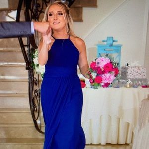 Bill Levkoff Size 8 Navy Maxi Dress